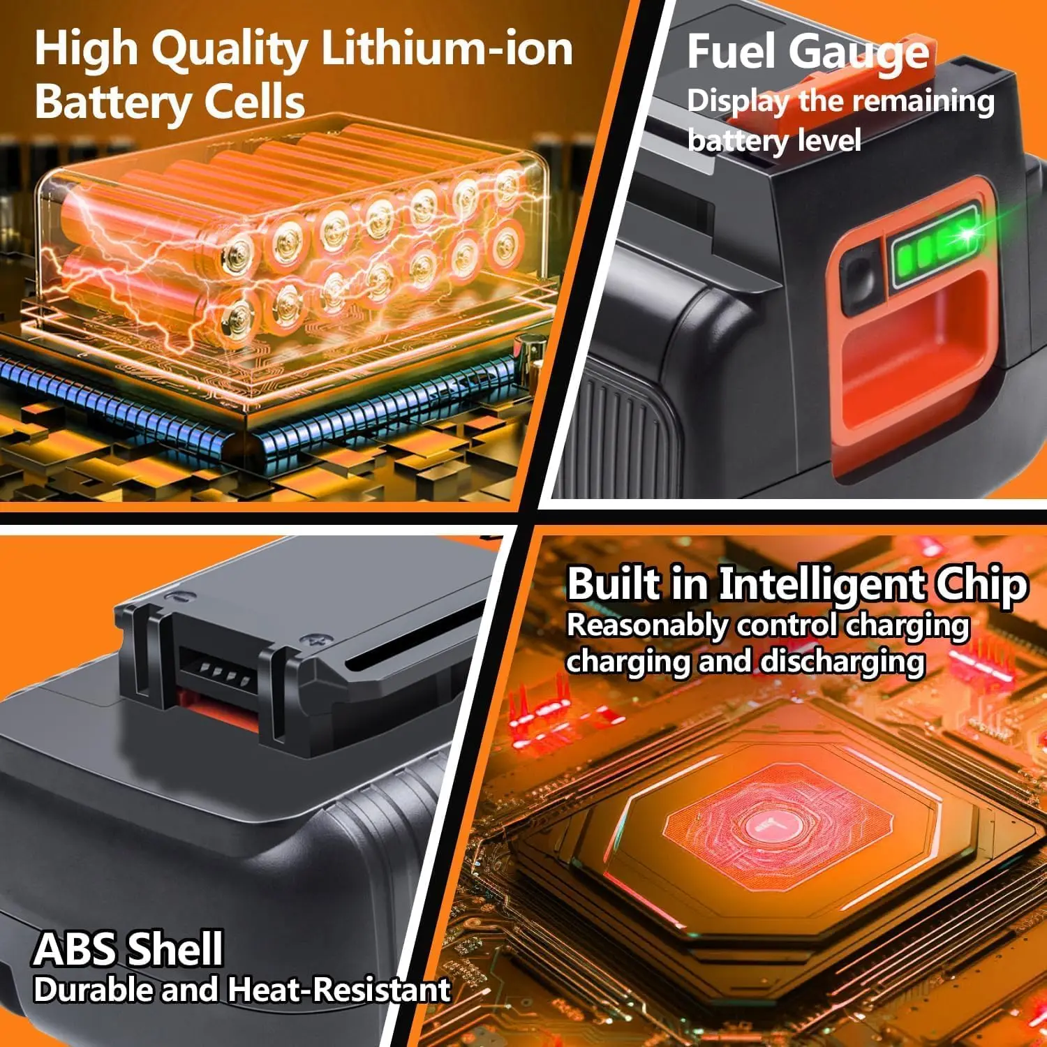40V 4000mAh Lithium-Ion Batter - Black+Decker Tool Cordless ulasan dan harga