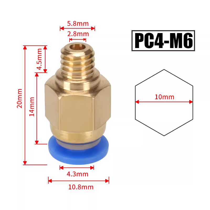 10Pcs/Lot PC4-M6 PC4-01 Quick  - Ptfe Tape Thread ulasan dan harga